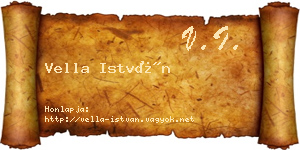Vella István névjegykártya